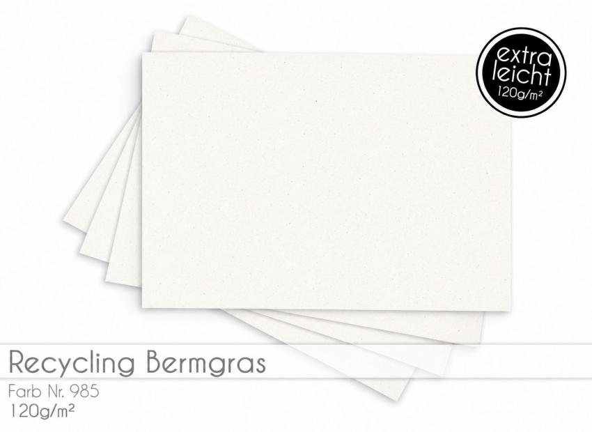 Tonkarton - Tonpapier DIN A4 120g/m² - 25 Bogen in recycling bermgras