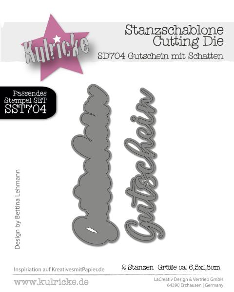 Kulricke Stanzschablone "Gutschein mit Schatten " Craft Die 