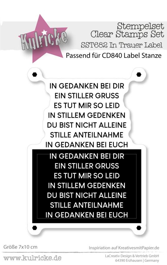 Kulricke Stempelset "Trauer Label" Clear Stamp