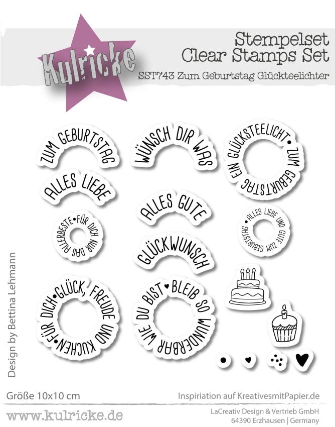 Kulricke Stempel "Glücksteelichter zum Geburtstag" Clear Stamp