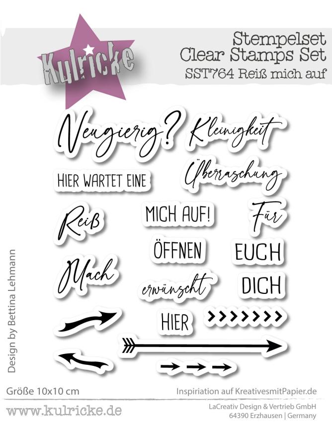 Kulricke Stempelset "Reiß mich auf" 10x10cm Clear Stamp 