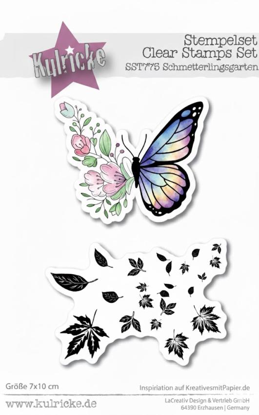 Kulricke Stempelset "Schmetterlingsgarten" A7 Clear Stamp