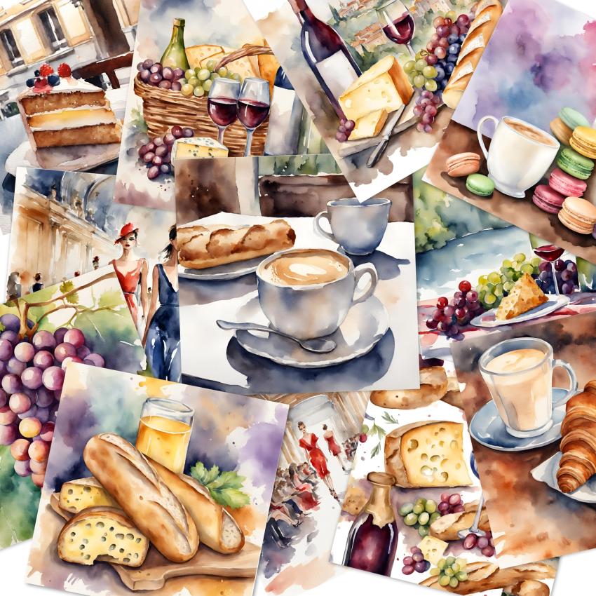 LaCreativ - Designpapier "Bonjour Frankreich" Paper Pack 6x6" - 24 Bogen