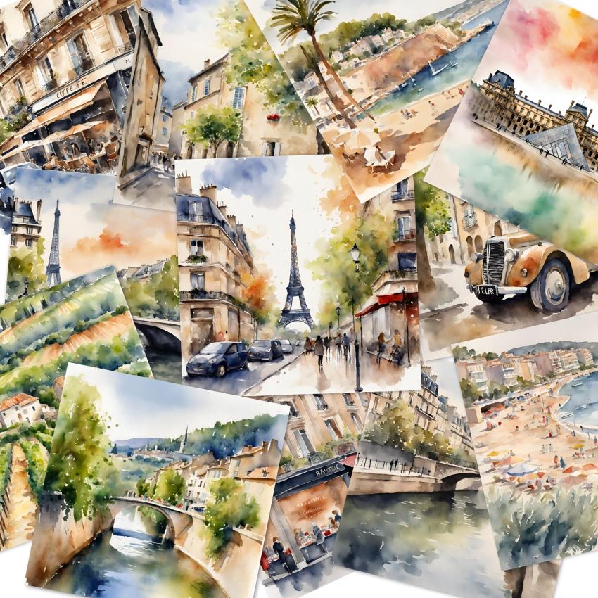 LaCreativ - Designpapier "Bonjour Frankreich" Paper Pack 6x6" - 24 Bogen