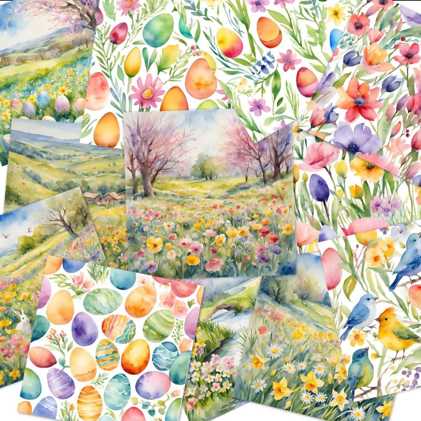 LaCreativ - Designpapier "Bunte Osterwiese" Paper Pack 6x6" - 24 Bogen