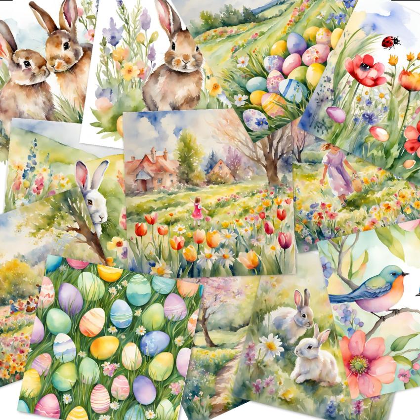 LaCreativ - Designpapier "Bunte Osterwiese" Paper Pack 6x6" - 24 Bogen