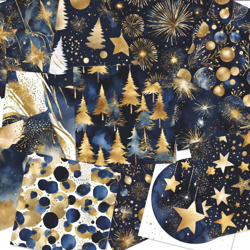 LaCreativ - Designpapier "Funkelnde Winternächte" Paper Pack 6x6" - 24 Bogen