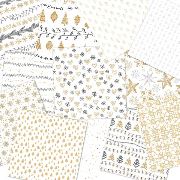 LaCreativ - Designpapier "Goldene Weihnachtszeit" Paper Pack 6x6" - 24 Bogen