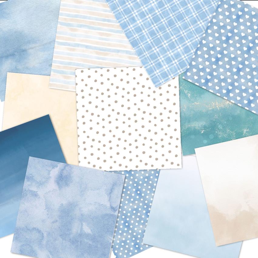 LaCreativ - Designpapier "Himmelblaues Babyglück" Paper Pack 6x6" - 24 Bogen