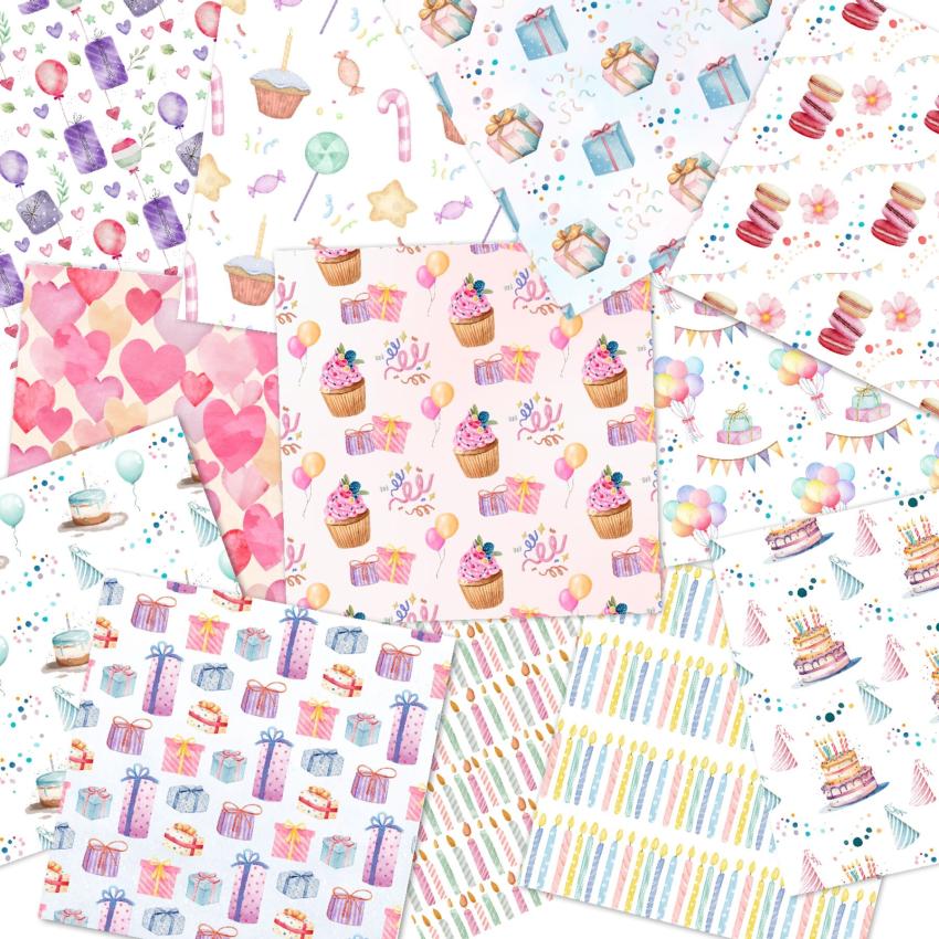 LaCreativ - Designpapier "Kunterbunter Kindergeburtstag" Paper Pack 6x6" - 24 Bogen