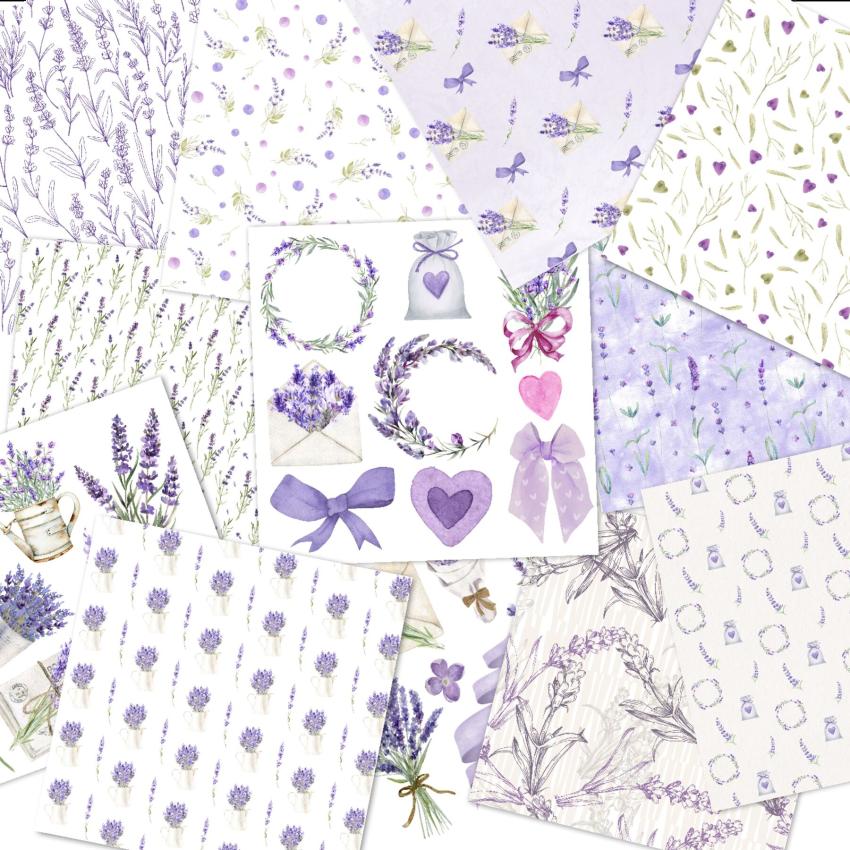 LaCreativ - Designpapier "Lavendelglück" Paper Pack 6x6" - 24 Bogen