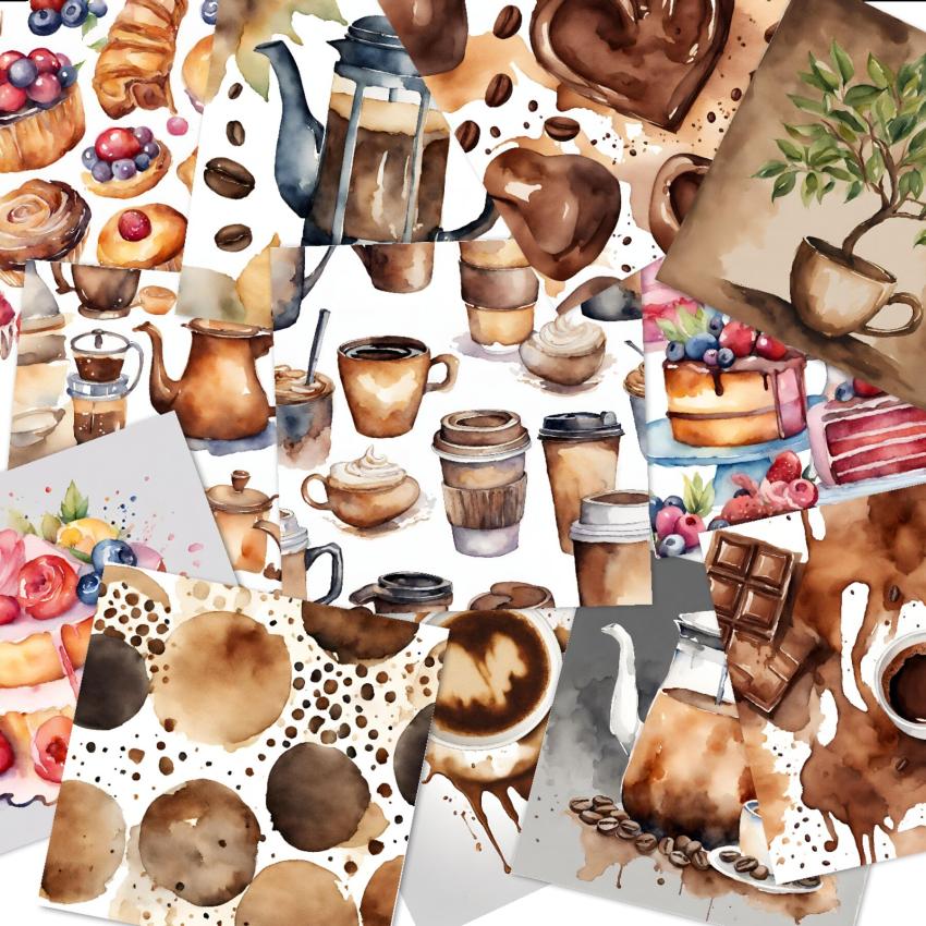 LaCreativ - Designpapier "Nostalgische Kaffeezeit" Paper Pack 6x6" - 24 Bogen