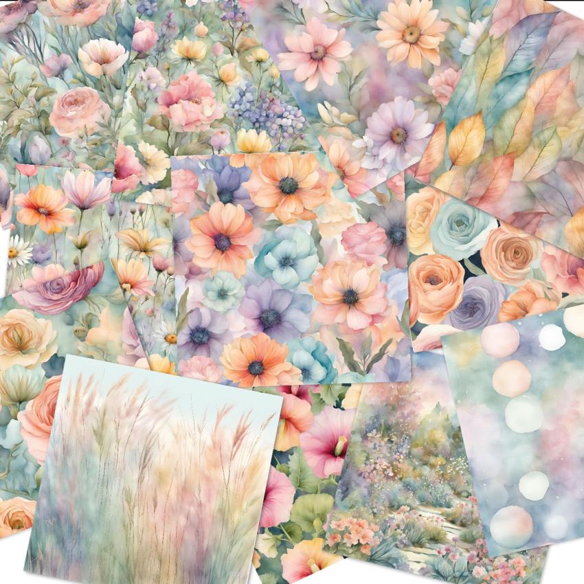 LaCreativ - Designpapier "Pastellblumen" Paper Pack 6x6" - 24 Bogen