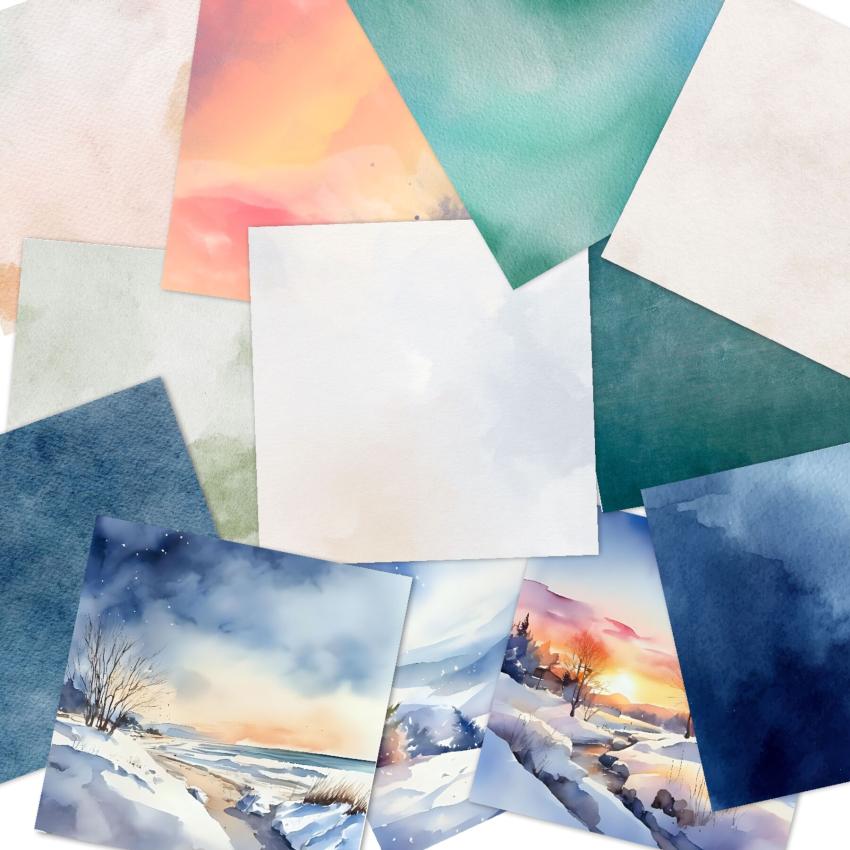 LaCreativ - Designpapier "Spaziergang im Winterwald" Paper Pack 6x6" - 24 Bogen