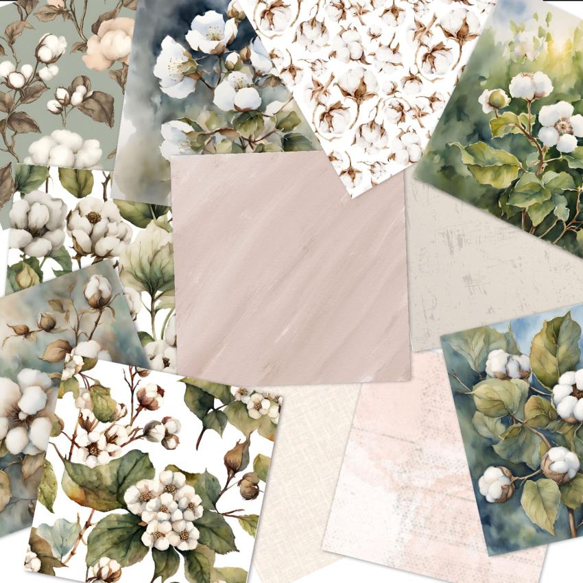 LaCreativ - Designpapier "Zarte Baumwollträume" Paper Pack 6x6" - 24 Bogen