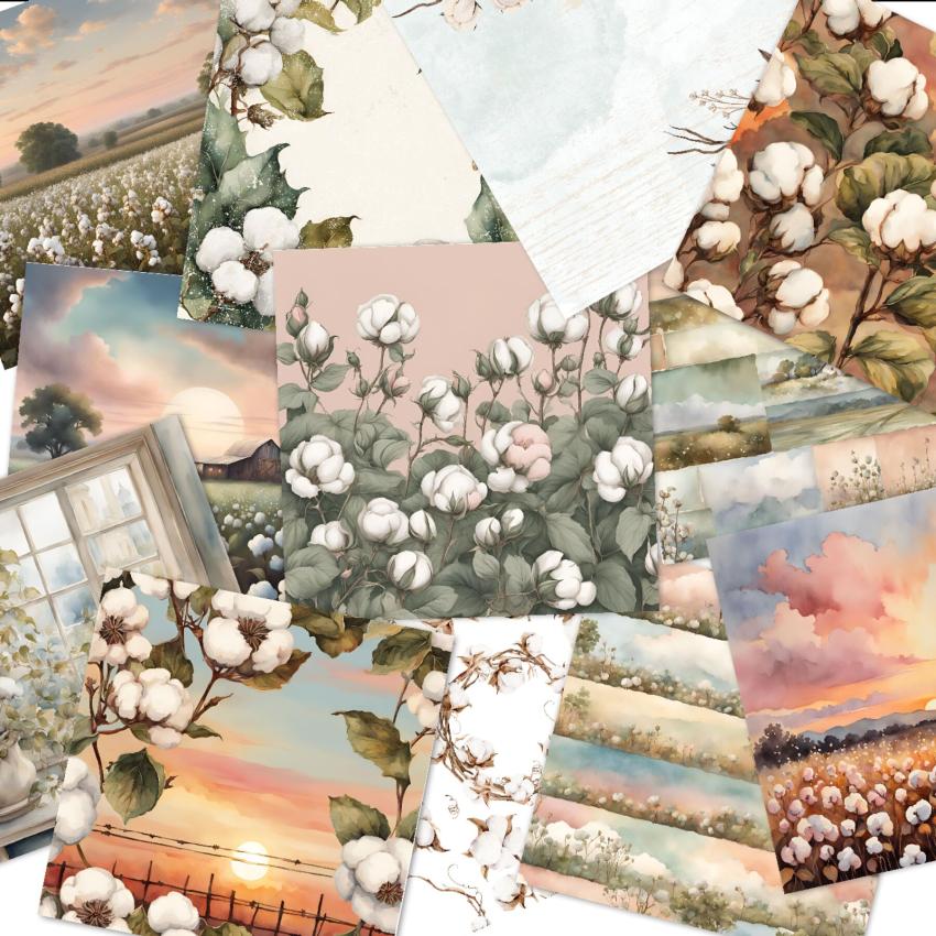 LaCreativ - Designpapier "Zarte Baumwollträume" Paper Pack 6x6" - 24 Bogen