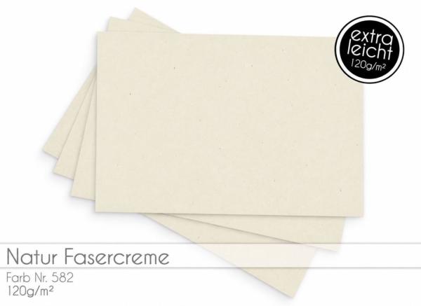 Tonkarton - Tonpapier DIN A4 120g/m² - 25 Bogen in natur fasercreme