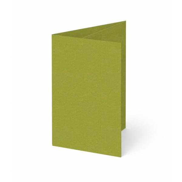 Trippelkarte - Leporello 220g/m² DIN B6 3-Fach in kraft grün