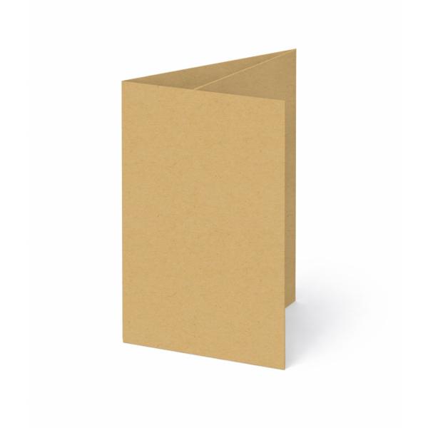 Trippelkarte - Leporello 220g/m² DIN B6 3-Fach in kraft sand