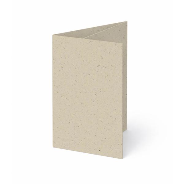 Trippelkarte - Leporello 250g/m² DIN B6 3-Fach in recycling kakao