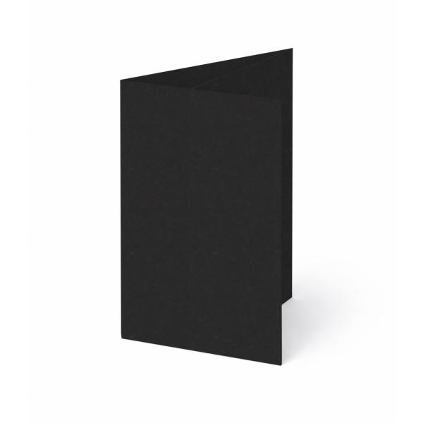 Trippelkarte - Leporello 270g/m² DIN B6 3-Fach in recycling schwarz
