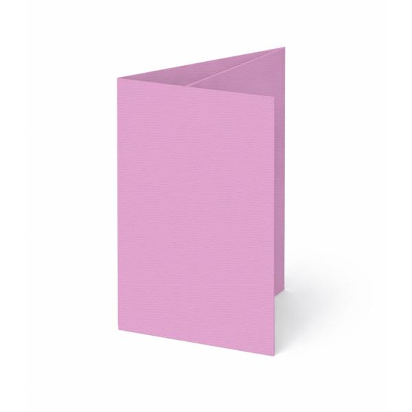 Trippelkarte - Leporello 210g/m² DIN B6 3-Fach in struktur blütenrosa