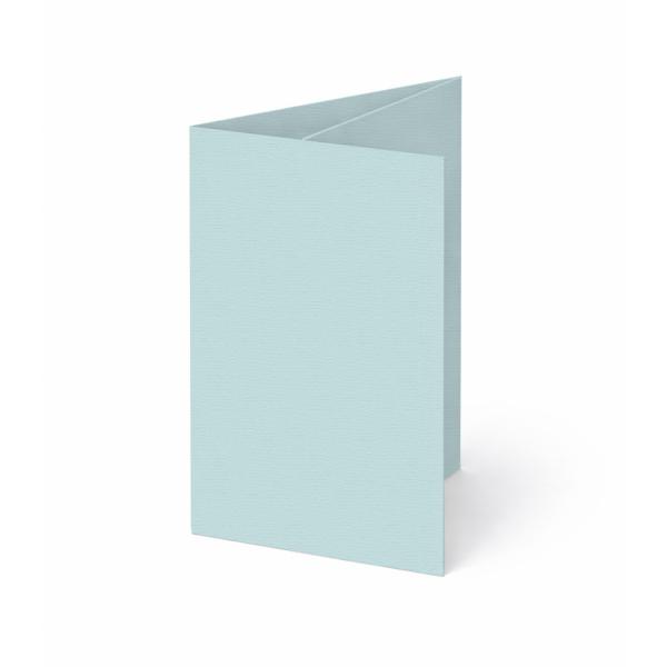 Trippelkarte - Leporello 210g/m² DIN B6 3-Fach in struktur puderblau