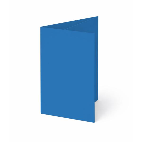 Trippelkarte - Leporello 240g/m² DIN B6 3-Fach in pazifikblau