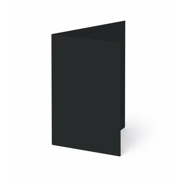 Trippelkarte - Leporello 240g/m² DIN B6 3-Fach in schwarz