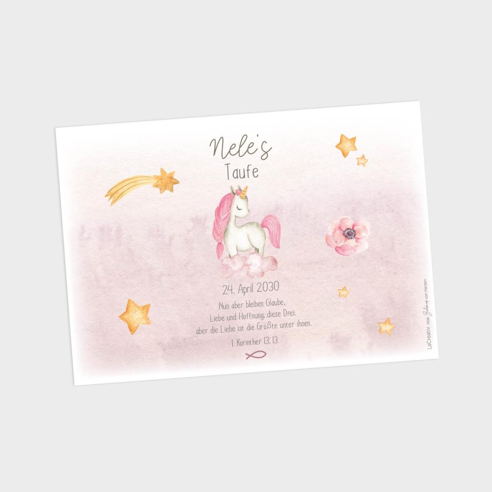 Windlicht "Baby Unicorn" | Lichthülle | Taufe | Einschulung | Geburtstag | Tischdeko | Geschenkidee
