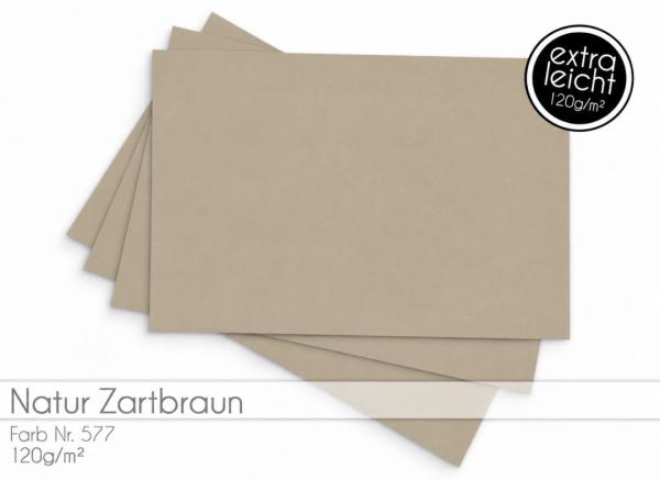 Tonkarton - Tonpapier DIN A4 120g/m² - 25 Bogen in natur zartbraun