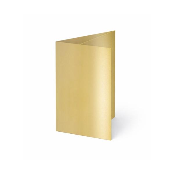 Trippelkarte - Leporello 250g/m² DIN A6 3-Fach in metallic gold