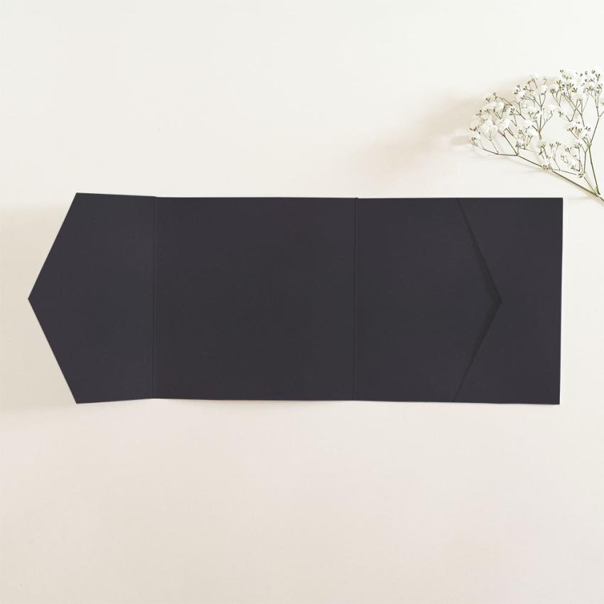 Pocketfold-Karte Quer-Format quadratisch (15x15) Recycling-Karton "Kraft Saphirblau" Basic Line