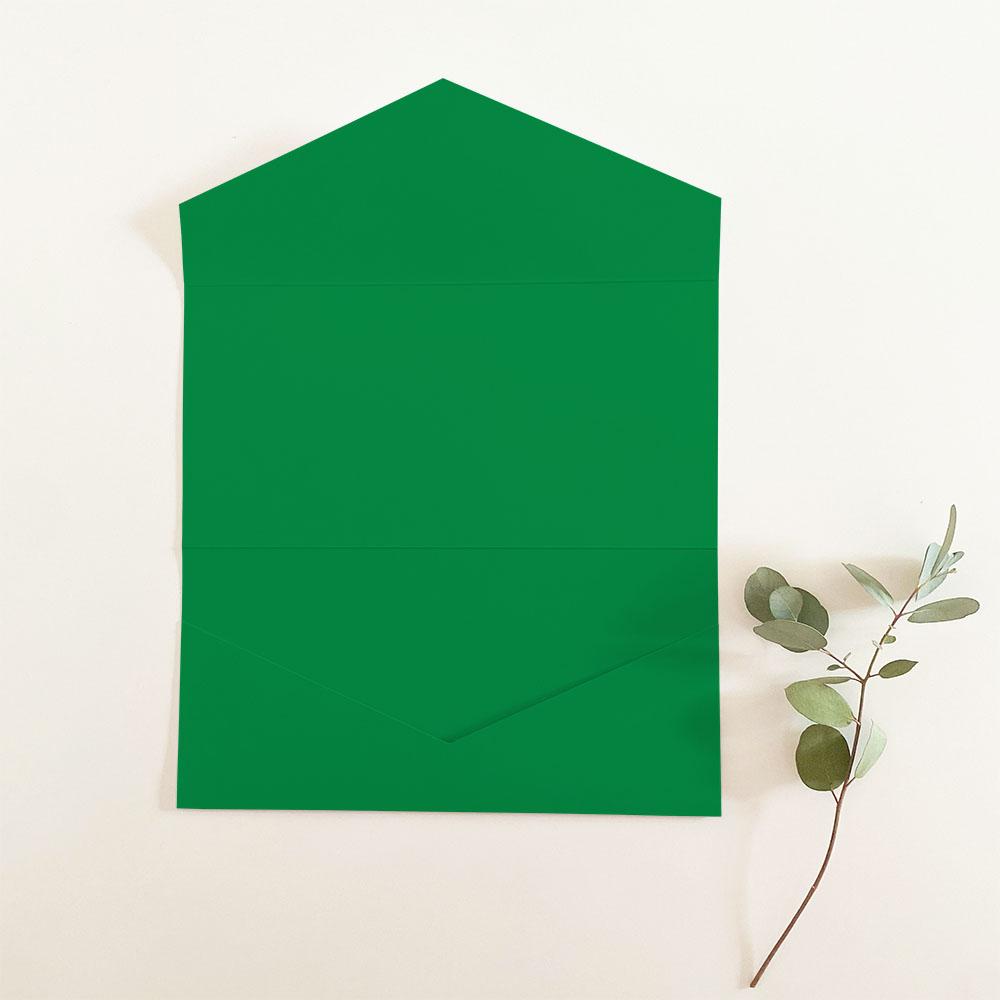 Pocketfold-Karte DIN Lang Premium-Karton "Weihnachtsgrün" Basic Line
