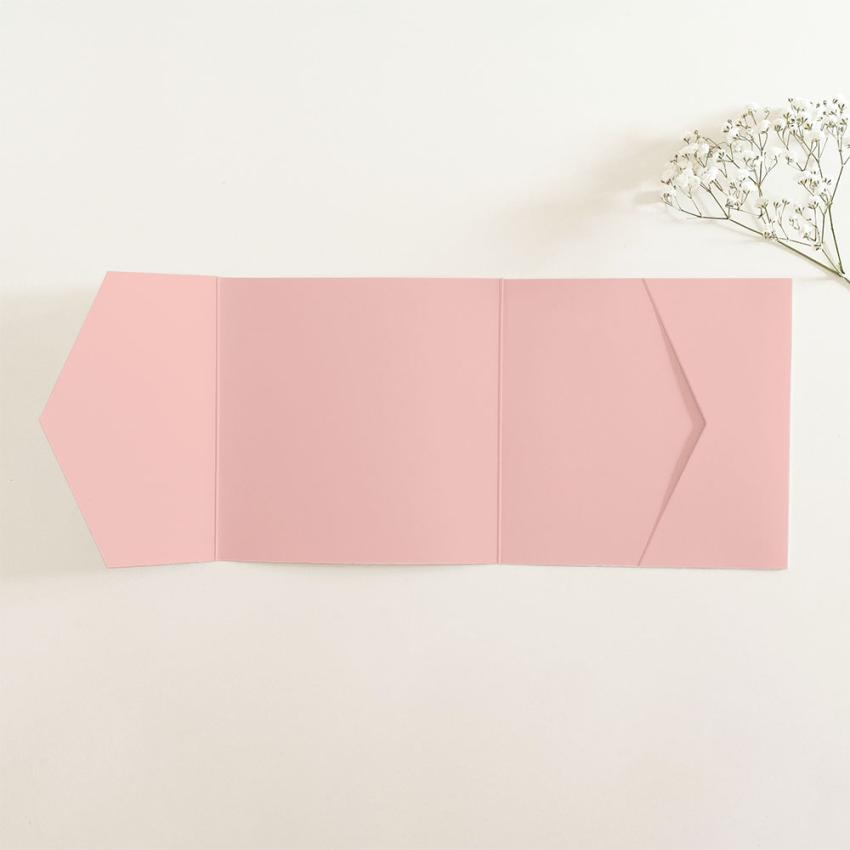 Pocketfold-Karte Quer-Format quadratisch (15x15) Premium-Karton "Babypink" Basic Line