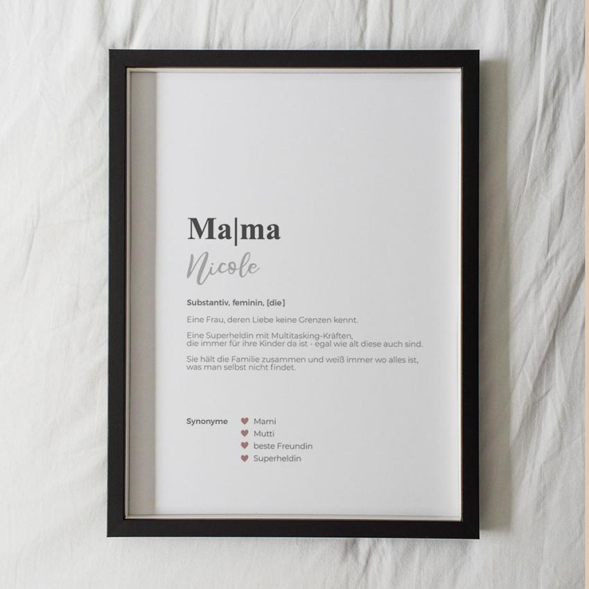 Definitionsposter "Mama  1" | Geschenkidee | Personalisiert  | individuelles Bild | Wörterbuch