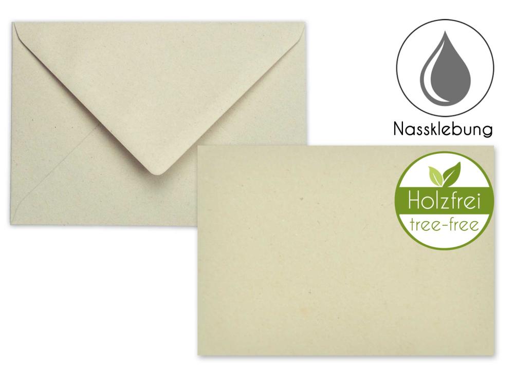 Briefumschlag DIN B6 100g/m² oF Nassklebung in bambus ivory