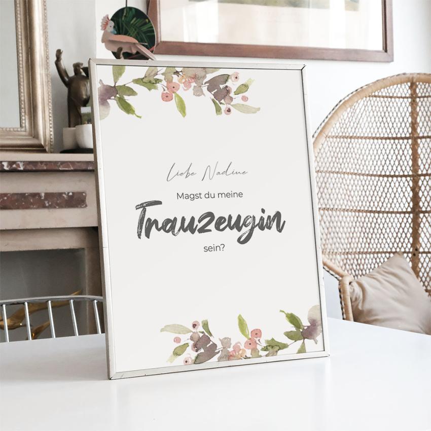 Spruchposter "Trauzeugin" | Geschenkidee | Personalisiert  | individuelles Bild | Wanddeko