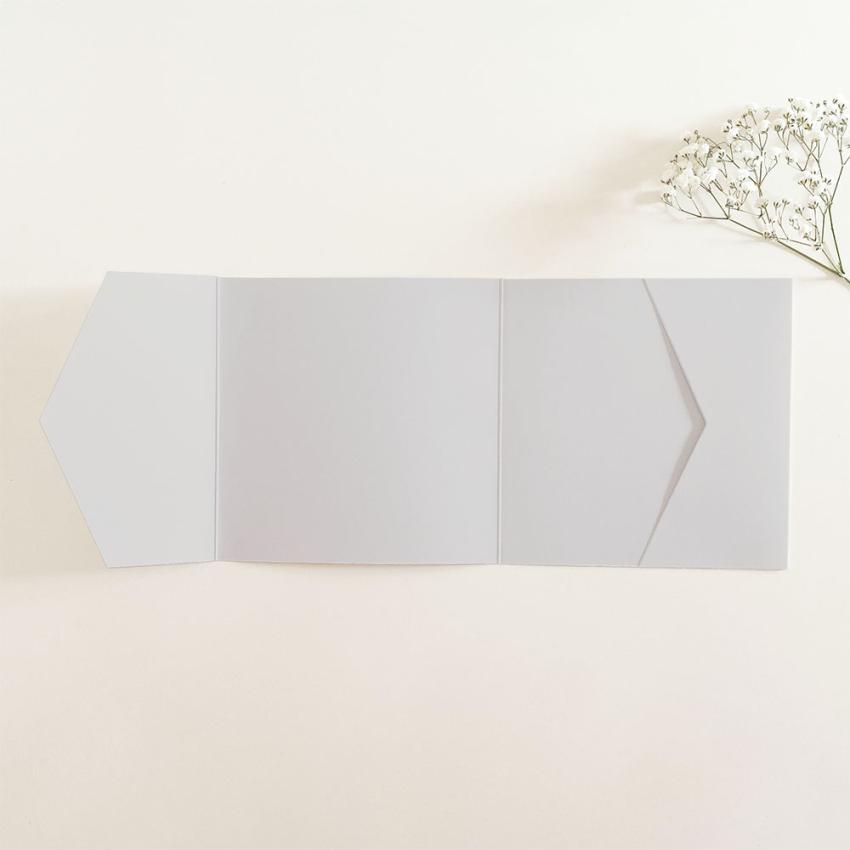 Pocketfold-Karte Quer-Format quadratisch (15x15) Premium-Karton "Lichtgrau" Basic Line