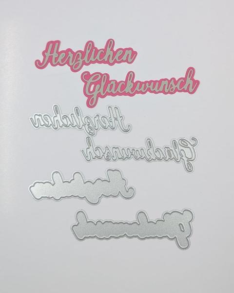 Kulricke Stanzschablone "Herzlichen Glückwunsch mit Schatten" Craft Die 