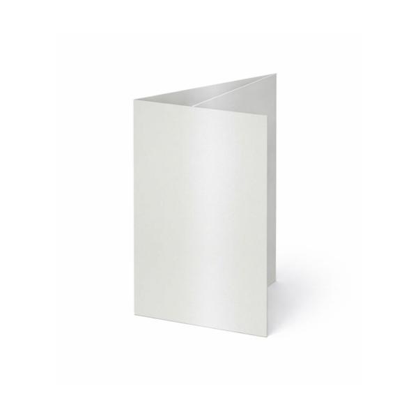 Trippelkarte - Leporello 300g/m² DIN A6 3-Fach in metallic polarweiss