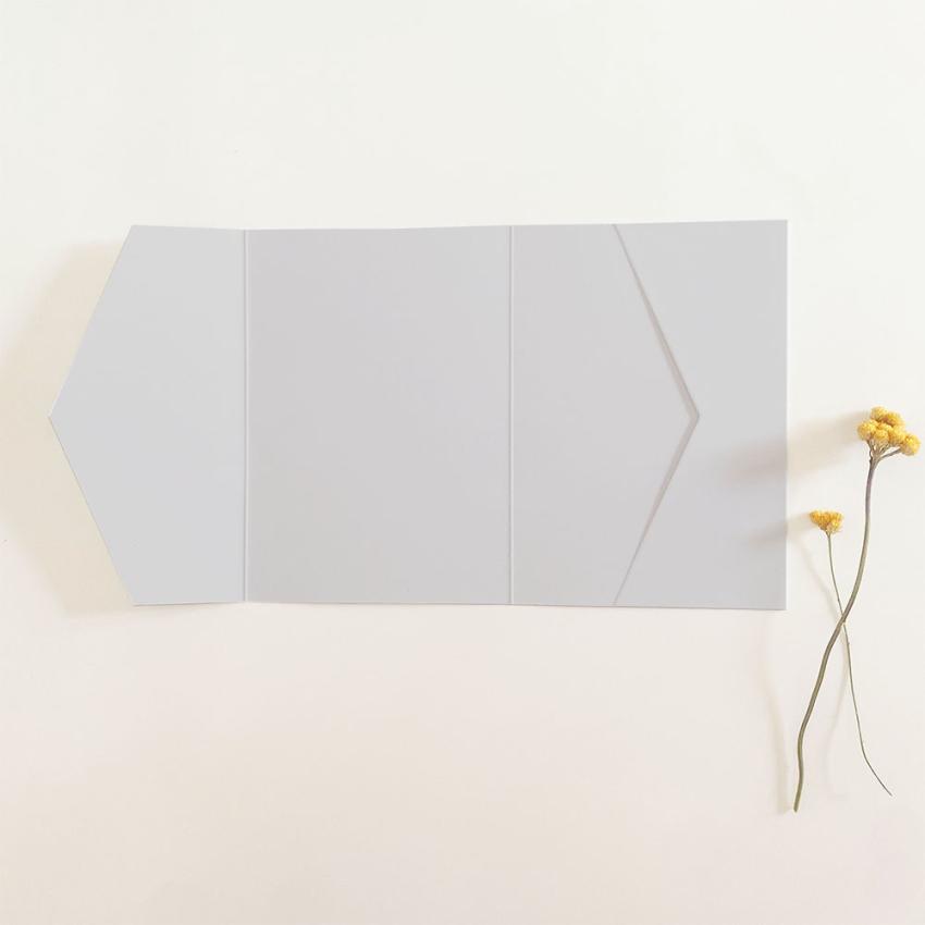 Pocketfold-Karte B6 seitlich Premium-Karton "Lichtgrau" Basic Line
