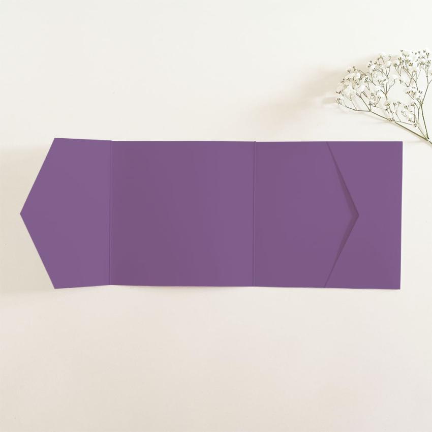 Pocketfold-Karte Quer-Format quadratisch (15x15) Premium-Karton "Violett" Basic Line
