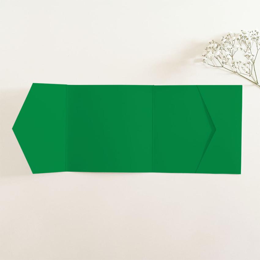 Pocketfold-Karte Quer-Format quadratisch (15x15) Premium-Karton "Weihnachtsgrün" Basic Line