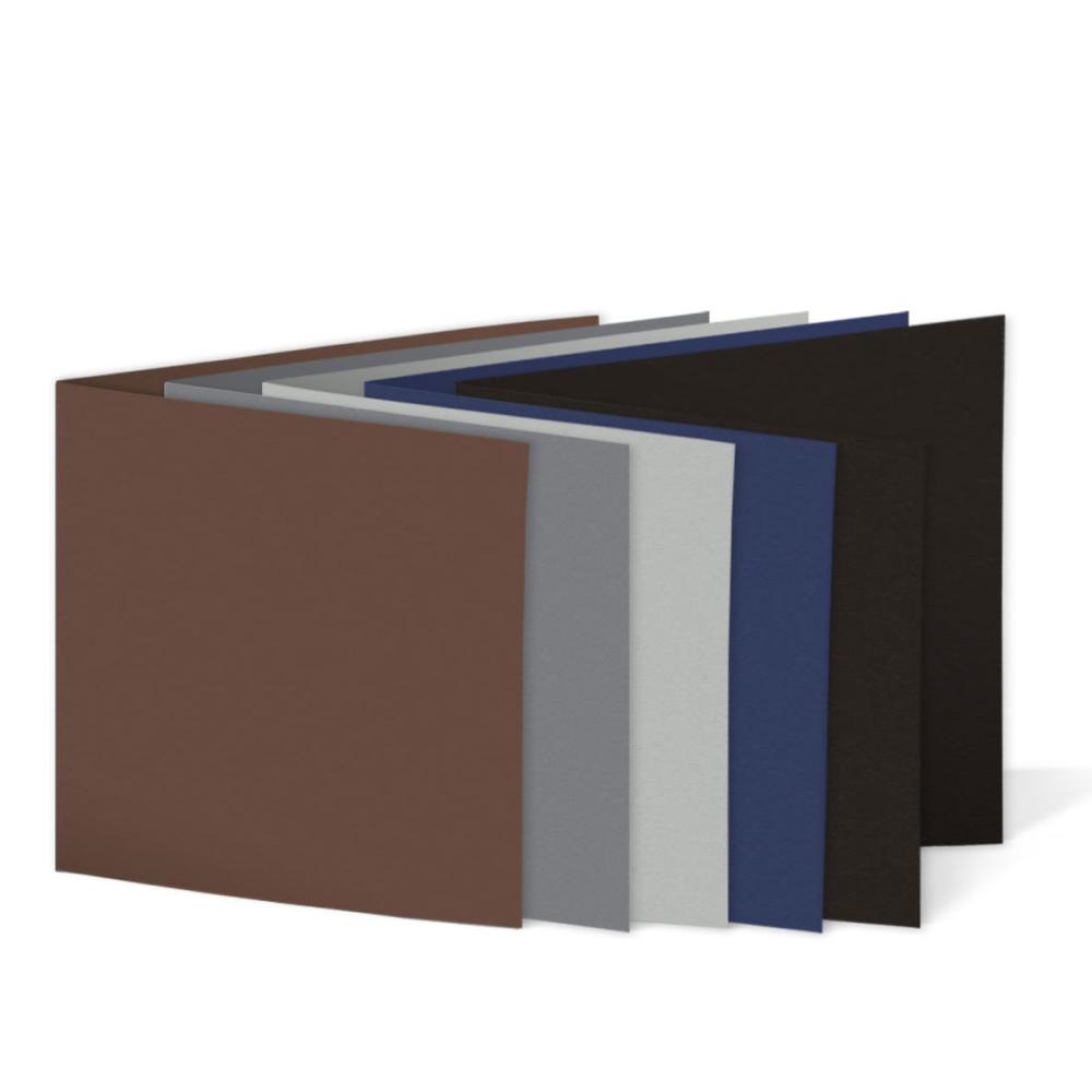 Sortiment "Dunkle Farben" 25x Faltkarten in 5 Farben Format 15x15cm - farbig sortiert