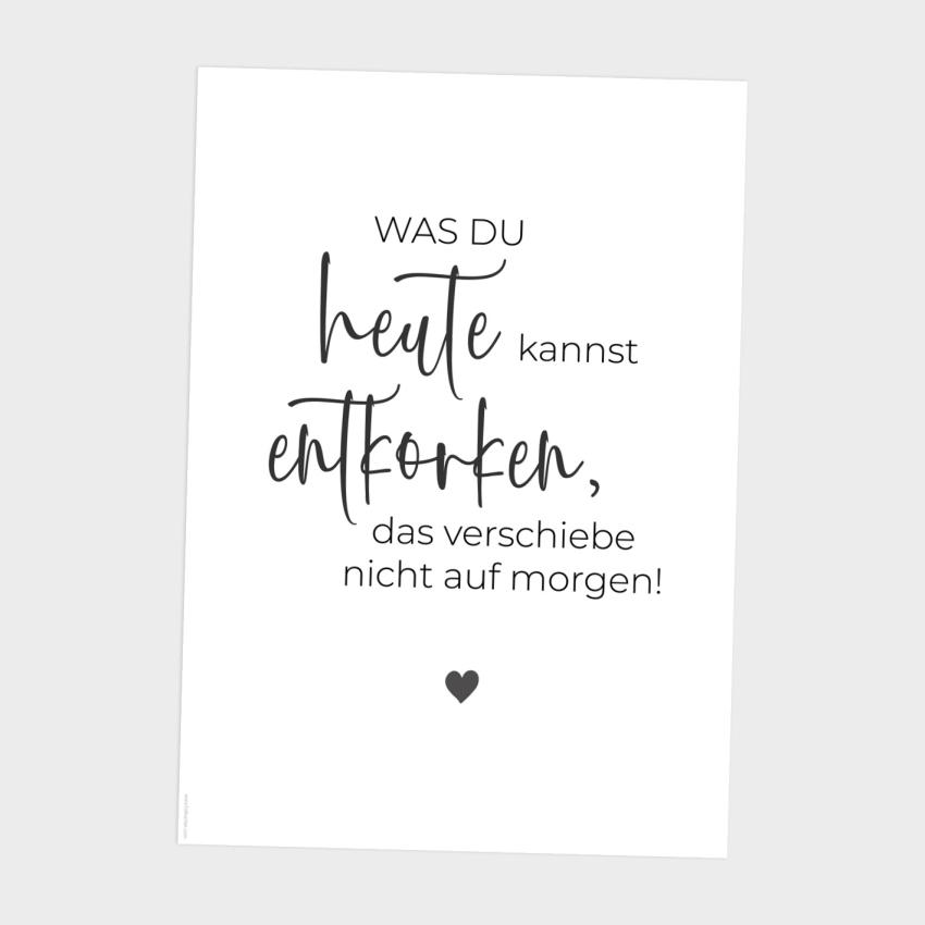 Spruchposter "Was du heute kannst" | Geschenkidee | Personalisiert  | individuelles Bild | Wanddeko