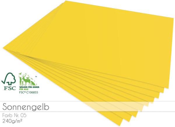 Cardstock "Premium" - Bastelpapier 240g/m² DIN A4 in sonnengelb - 25 Bogen