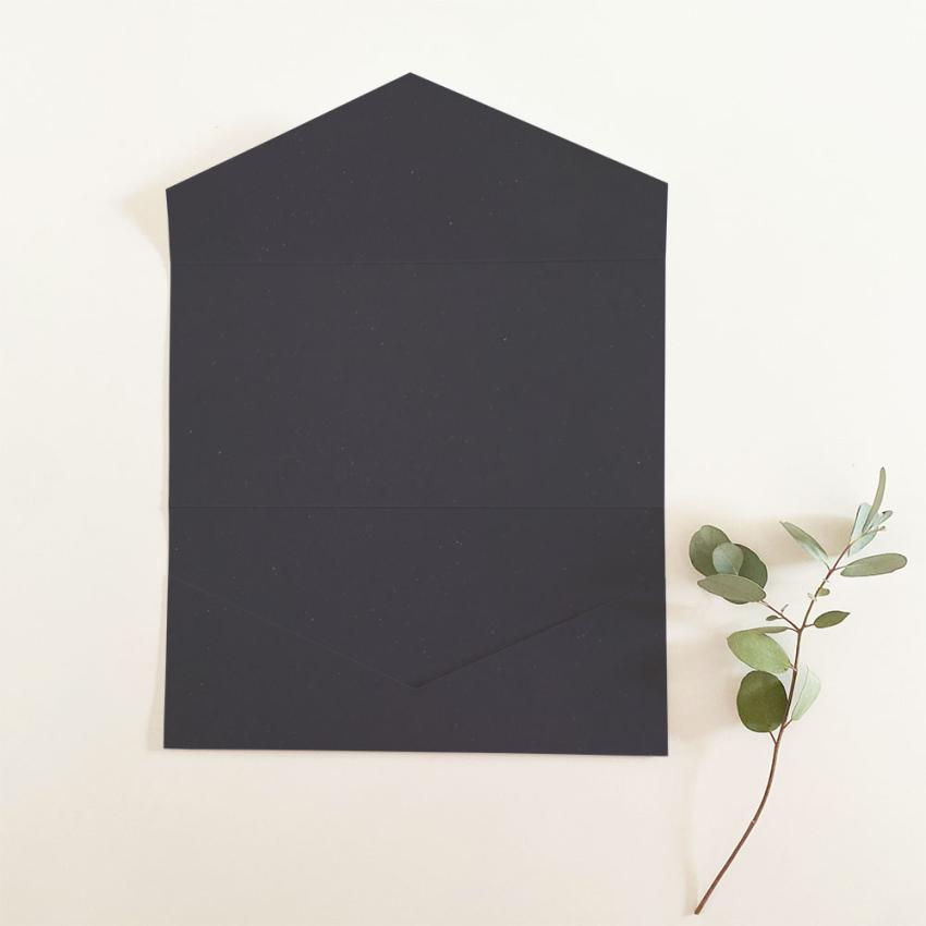Pocketfold-Karte DIN Lang Recycling-Karton "Kraft Saphirblau" Basic Line