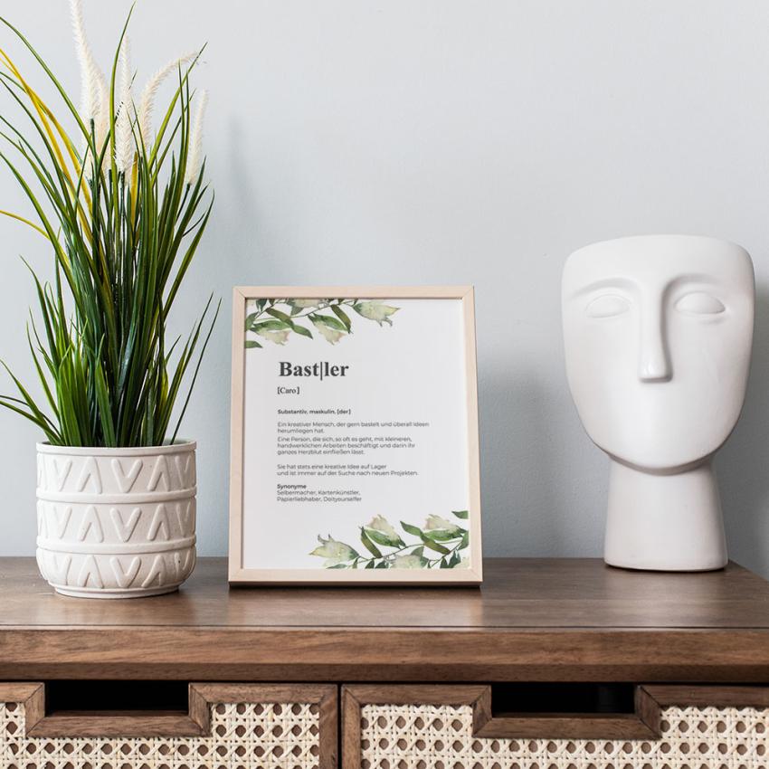 Definitionsposter "Bastler 2" | Geschenkidee | Personalisiert  | individuelles Bild | Wörterbuch