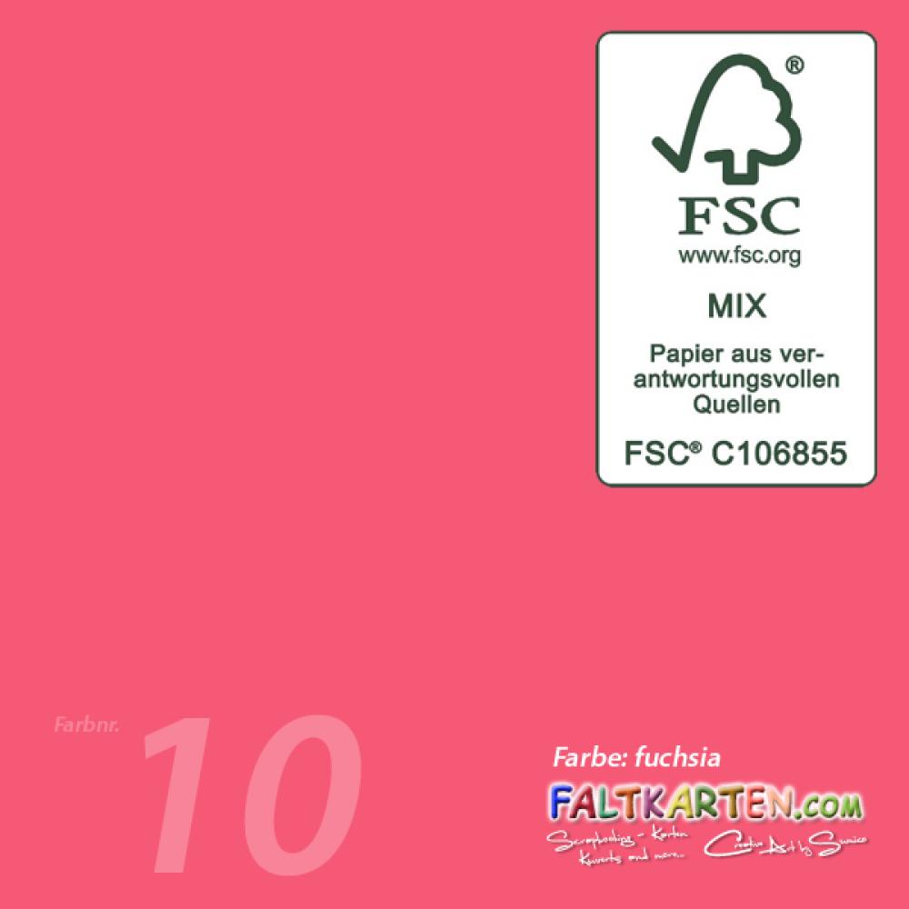 Passepartoutkarte rechteck 3-Fach DIN A6 in fuchsia